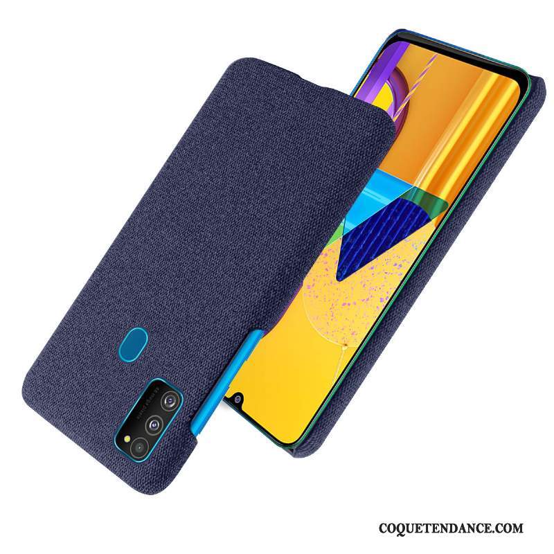 Samsung Galaxy M30s Coque Bleu Marin Protection De Téléphone Tissu Étui