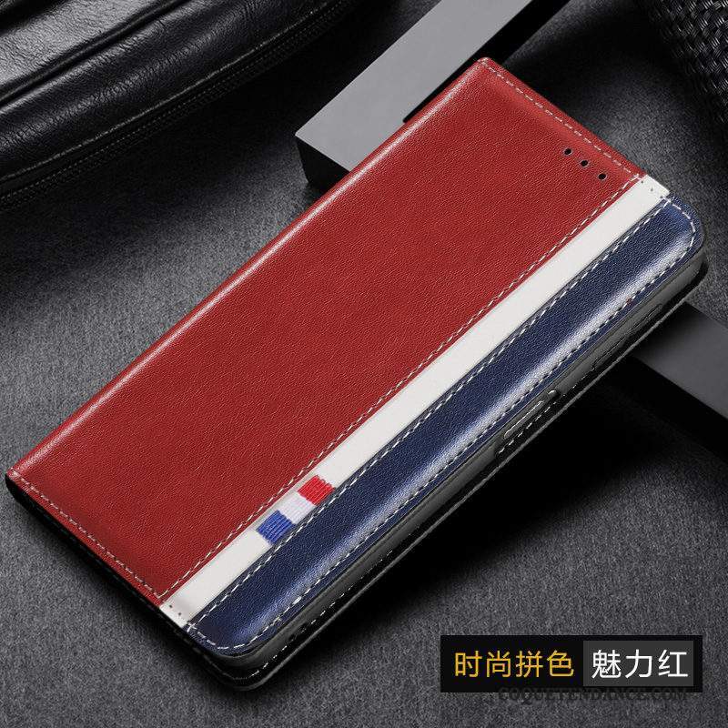 Samsung Galaxy M30s Coque Housse Rouge Étui En Cuir De Téléphone Cuir Véritable