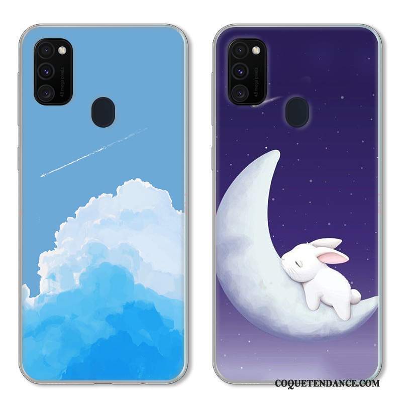 Samsung Galaxy M30s Coque Petit Étui Bleu Frais Tendance