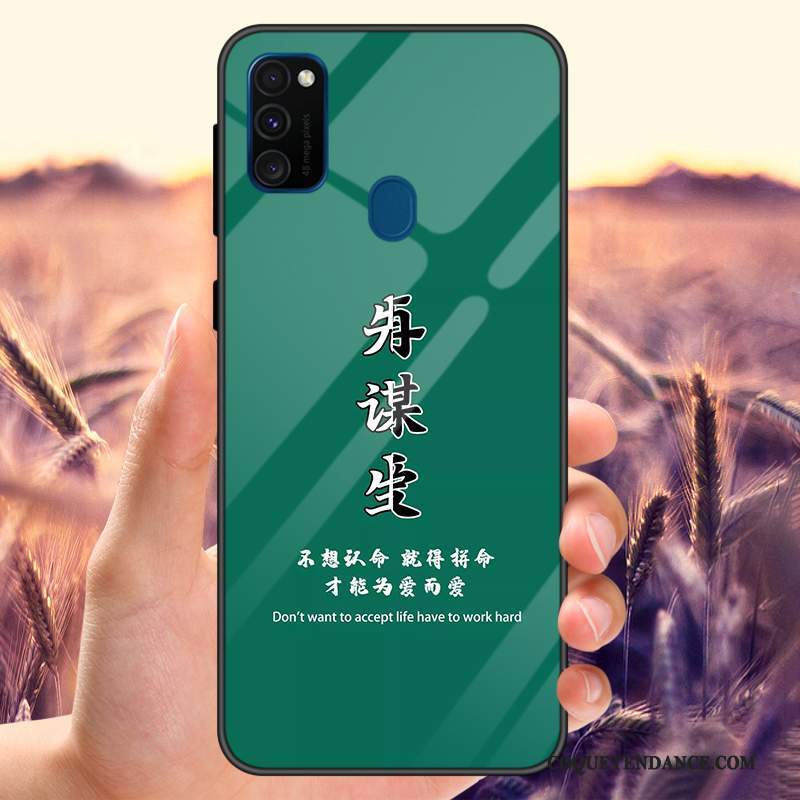 Samsung Galaxy M30s Coque Vert Verre Trempé Modèle Personnalisé Incassable