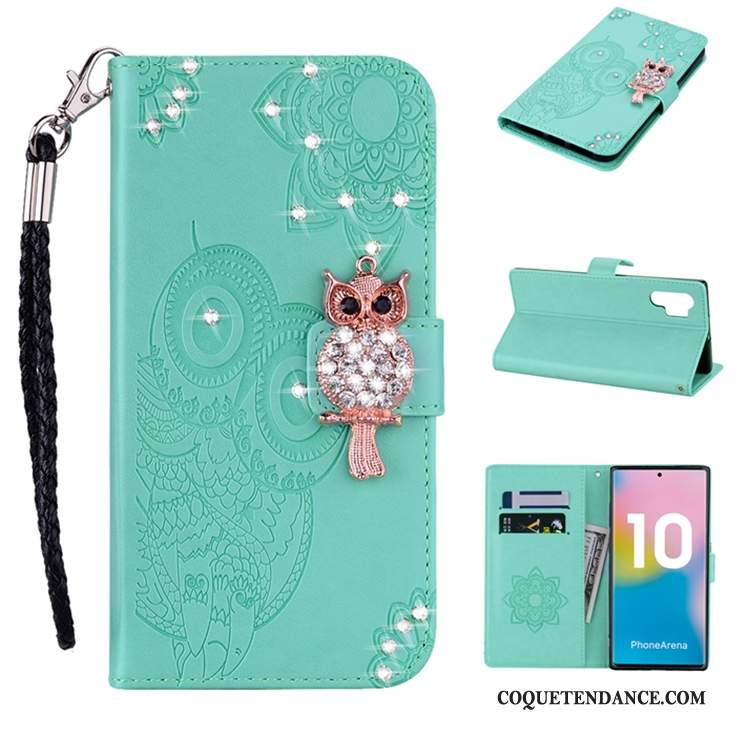 Samsung Galaxy Note 10+ Coque Bleu Étui En Cuir De Téléphone