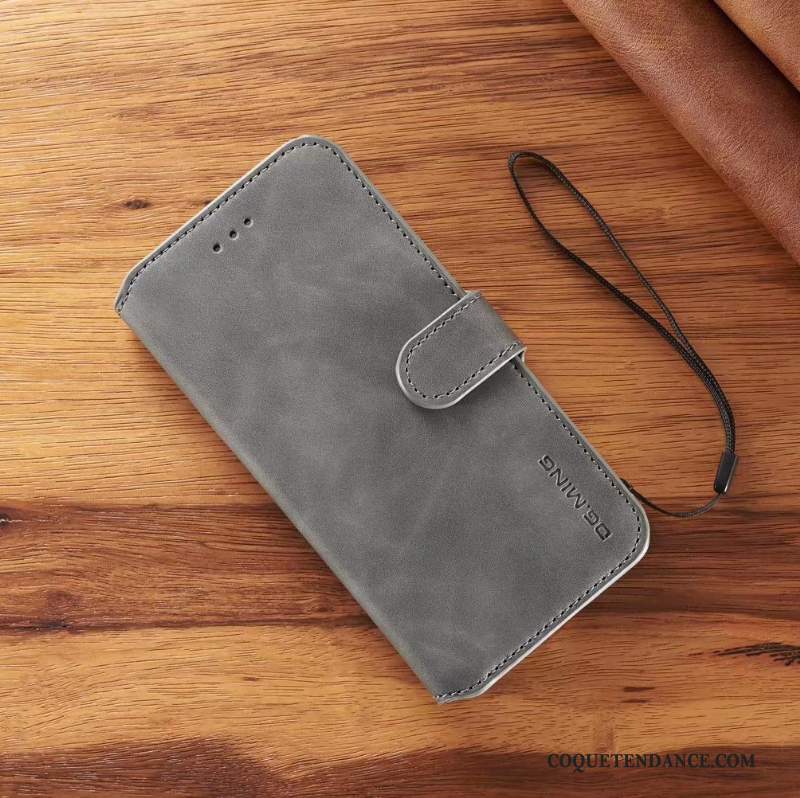 Samsung Galaxy Note 10 Coque Incassable Housse Gris Portefeuille Étui