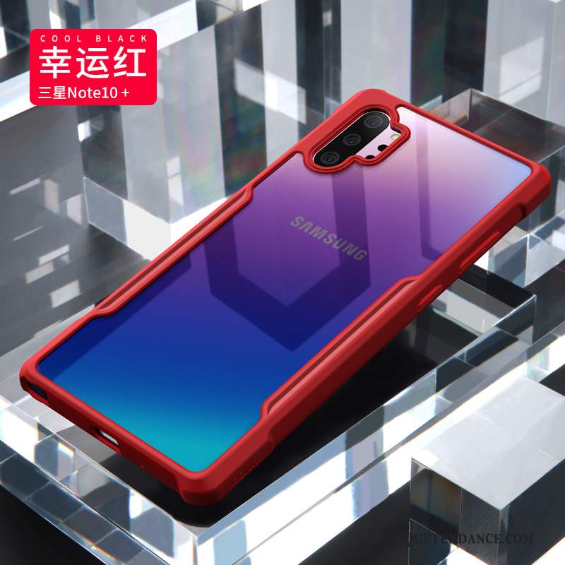 Samsung Galaxy Note 10+ Coque Silicone Très Mince De Téléphone Rouge Marque De Tendance