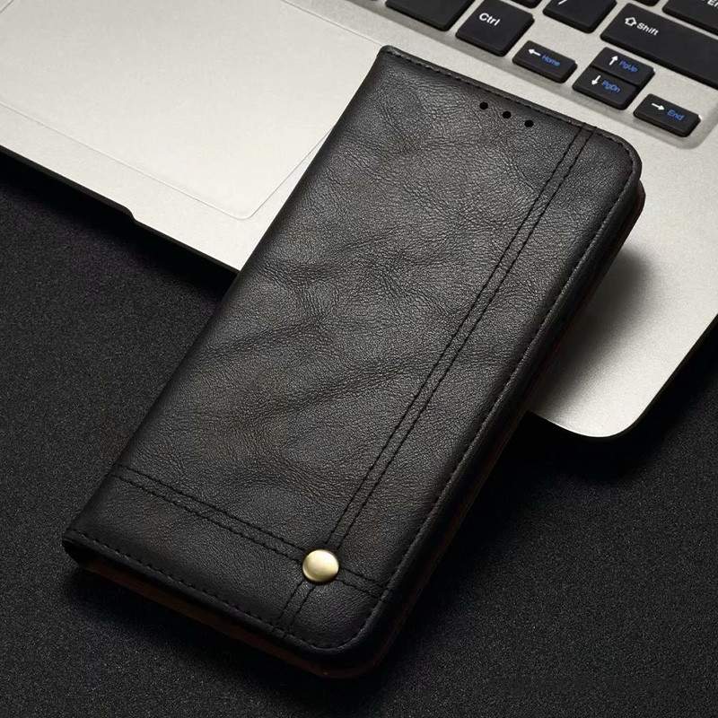 Samsung Galaxy Note 10 Coque Étui En Cuir Noir Incassable De Téléphone Housse