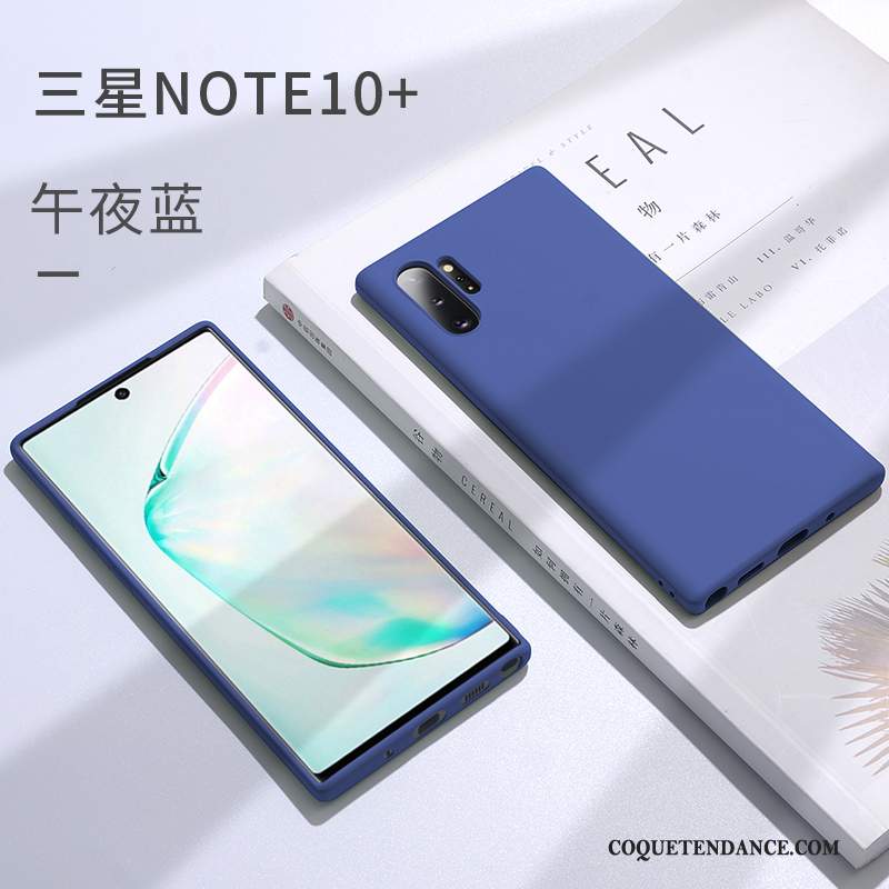 Samsung Galaxy Note 10+ Coque Étui Tendance Silicone Bleu Net Rouge