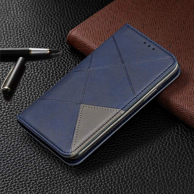 Samsung Galaxy Note 10 Lite Coque Automatique Bleu Étui En Cuir Protection De Téléphone