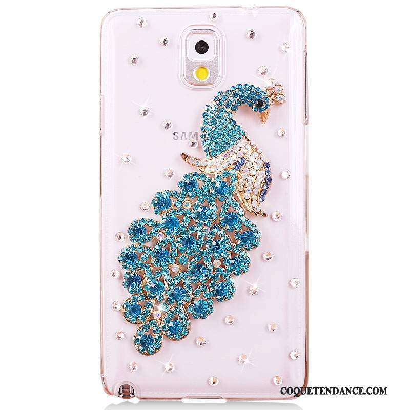 Samsung Galaxy Note 3 Coque Bleu Strass Tendance Protection