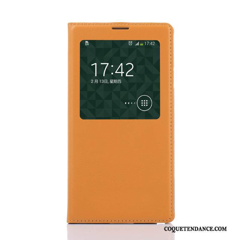 Samsung Galaxy Note 3 Coque Housse Protection Étui En Cuir Orange