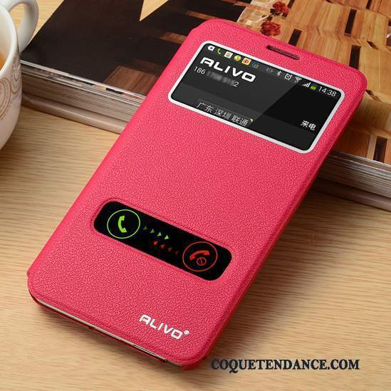 Samsung Galaxy Note 3 Coque Incassable Étui Rouge Étui En Cuir Clamshell