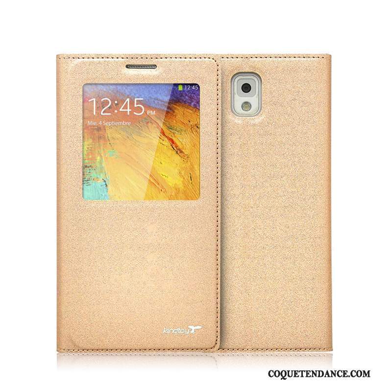 Samsung Galaxy Note 3 Coque Étui Protection Étui En Cuir De Téléphone Or