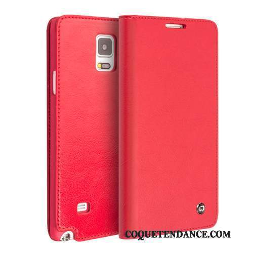 Samsung Galaxy Note 4 Coque Rouge Étui Protection Cuir Véritable