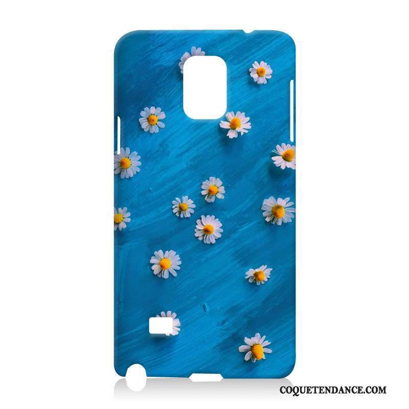 Samsung Galaxy Note 4 Coque Silicone Bleu Gaufrage Étui