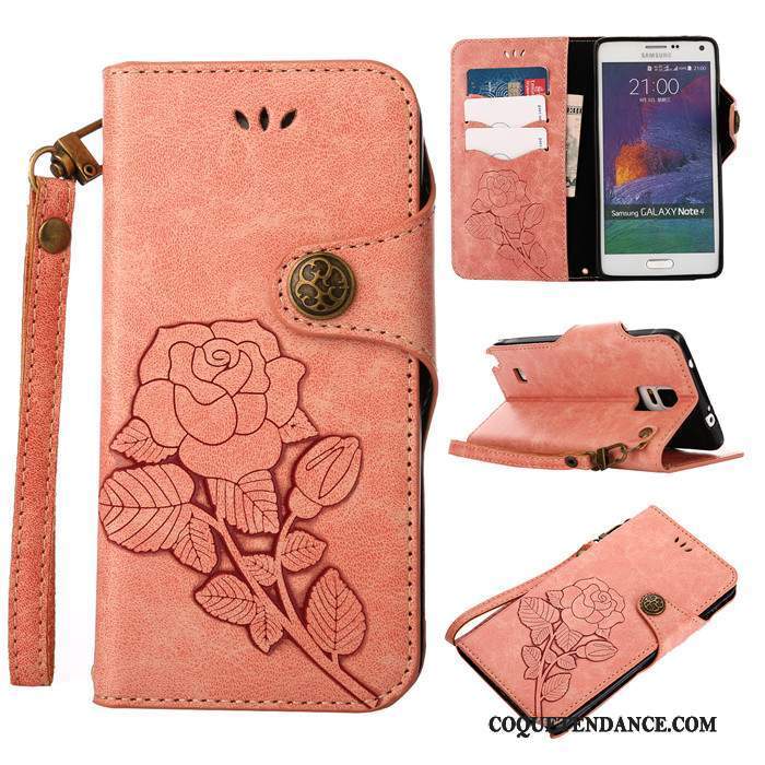 Samsung Galaxy Note 4 Coque Étui Protection Silicone Fluide Doux Rose