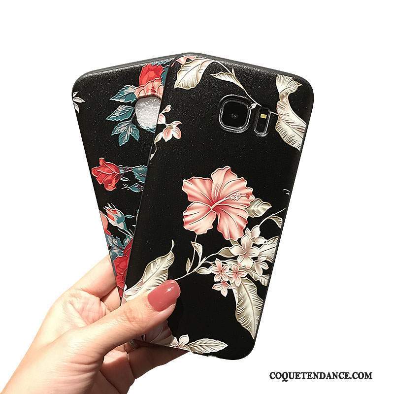 Samsung Galaxy Note 5 Coque Fluide Doux Floral Délavé En Daim Petit