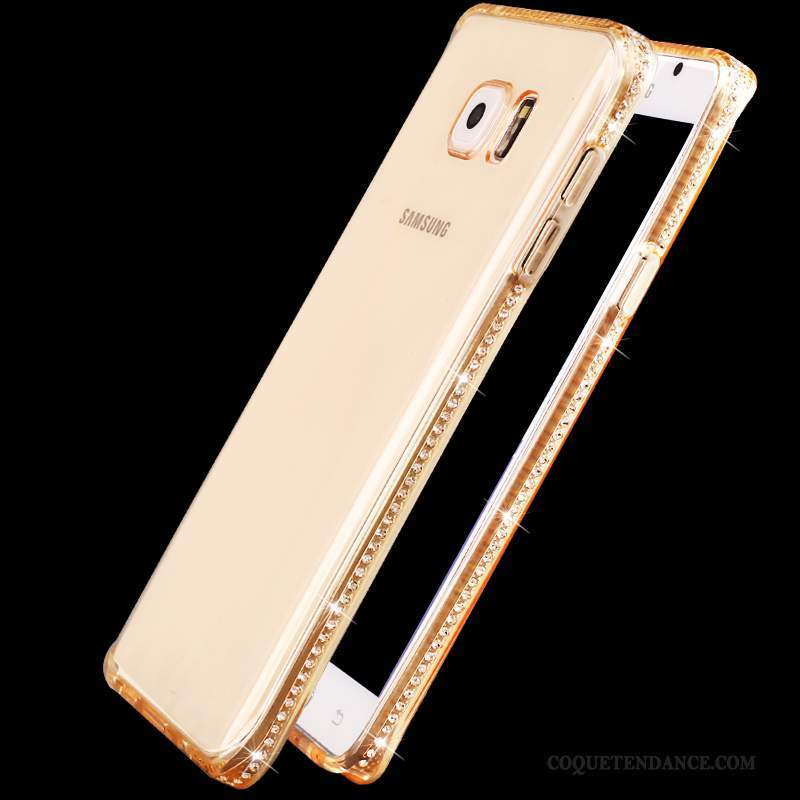 Samsung Galaxy Note 5 Coque Protection Strass Fluide Doux Silicone Or