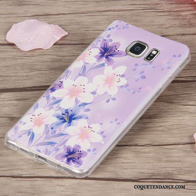 Samsung Galaxy Note 5 Coque Silicone Violet Fluide Doux Gaufrage De Téléphone