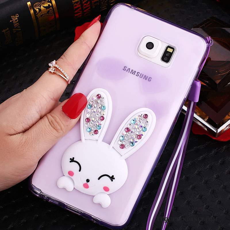 Samsung Galaxy Note 5 Coque Silicone Étui Violet Transparent Strass