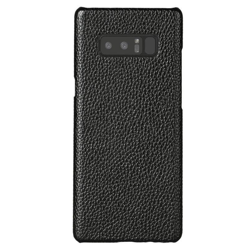 Samsung Galaxy Note 8 Coque Cuir Véritable Protection Border Étui En Cuir Noir