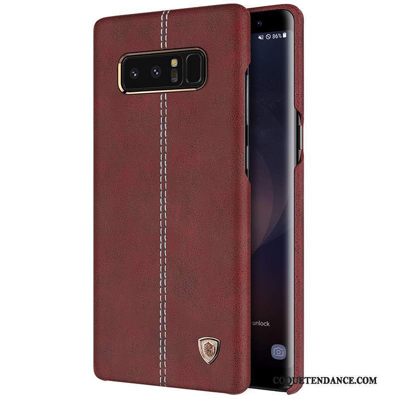 Samsung Galaxy Note 8 Coque De Téléphone Cuir Étui Or Protection