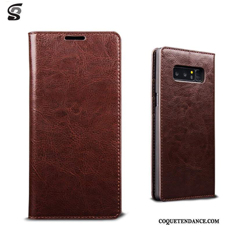 Samsung Galaxy Note 8 Coque Housse Protection Incassable De Téléphone Cuir Véritable