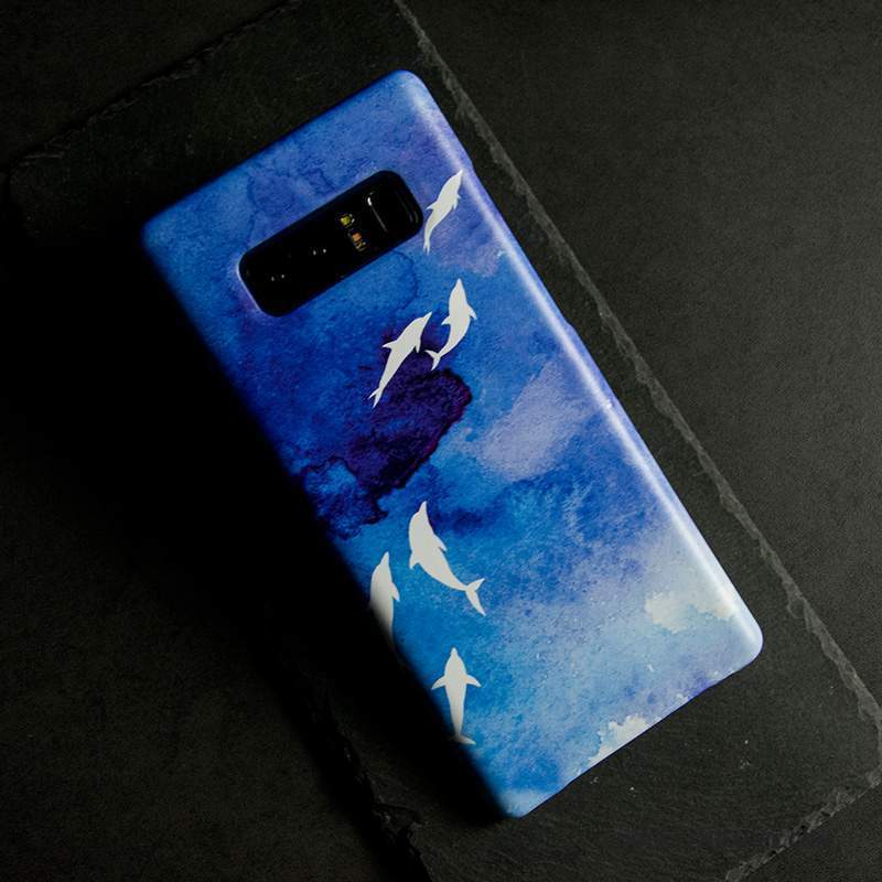 Samsung Galaxy Note 8 Coque Mince Bleu Protection Nouveau Délavé En Daim