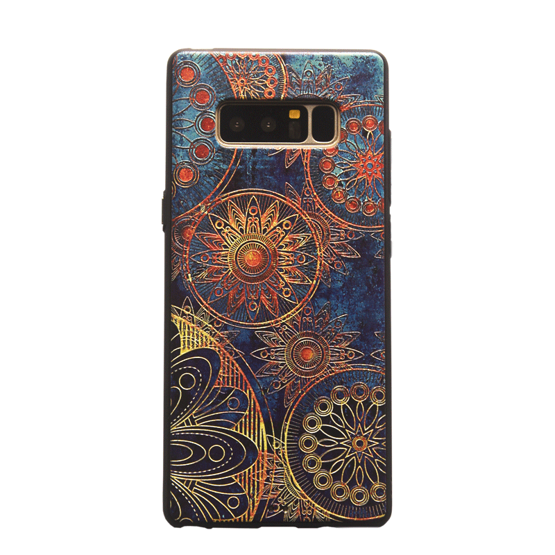 Samsung Galaxy Note 8 Coque Silicone Protection Fluide Doux Délavé En Daim Modèle Fleurie