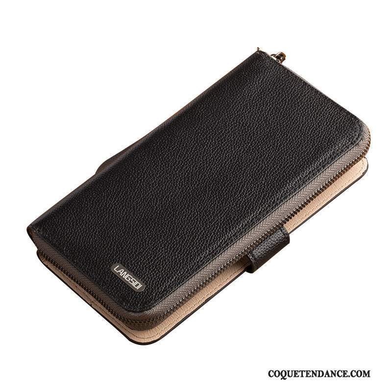 Samsung Galaxy Note 8 Coque Étui En Cuir Incassable Noir Pochette Portefeuille