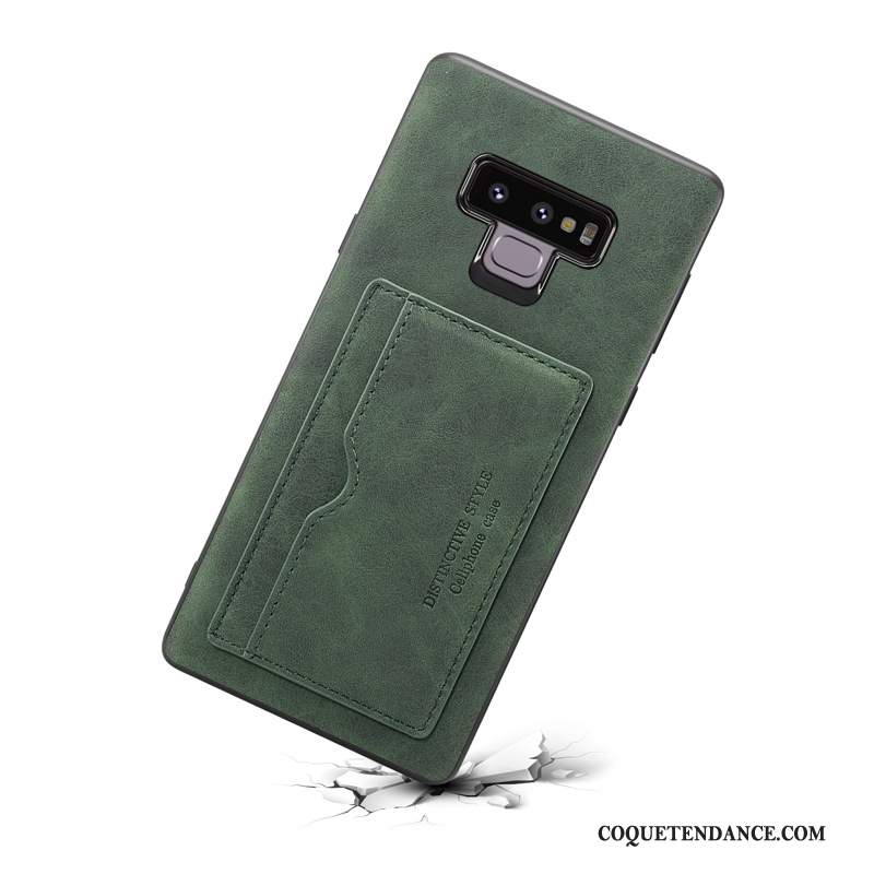 Samsung Galaxy Note 9 Coque Carte Vintage Vert Support De Téléphone