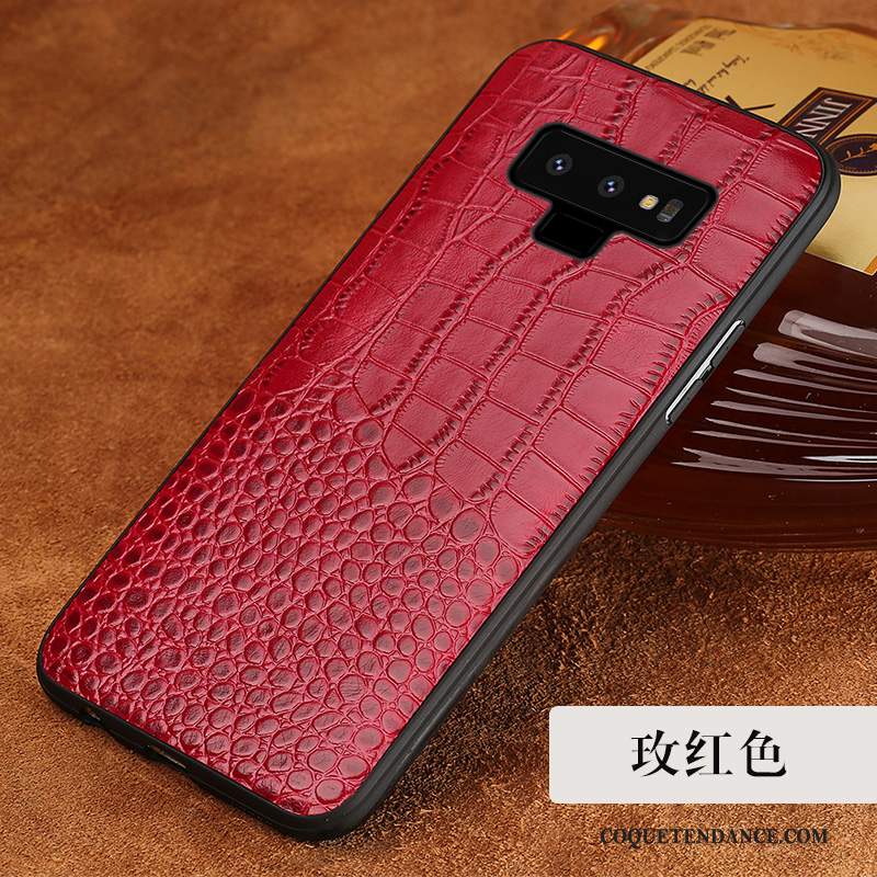 Samsung Galaxy Note 9 Coque Cuir Véritable Fluide Doux Protection De Téléphone Incassable