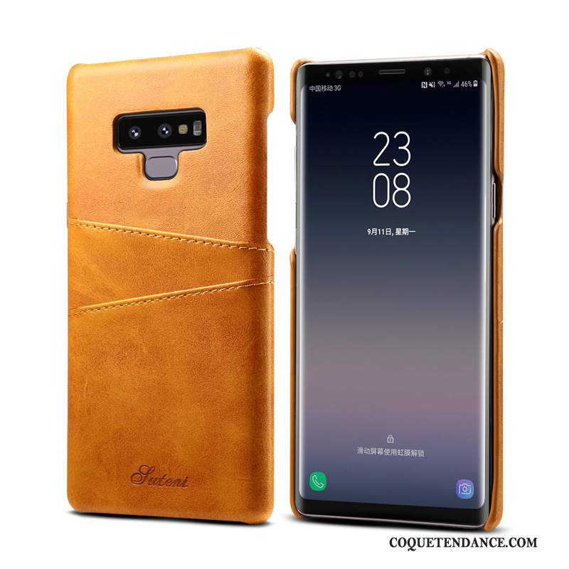 Samsung Galaxy Note 9 Coque Étui En Cuir De Téléphone Jaune Très Mince