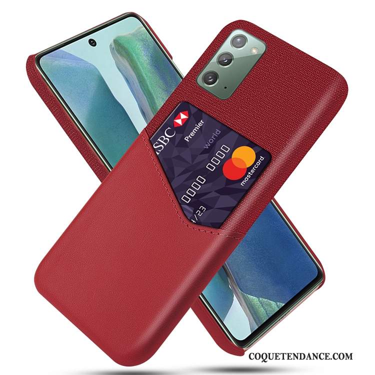 Samsung Galaxy Note20 Coque Carte Sac De Téléphone Rouge Incassable