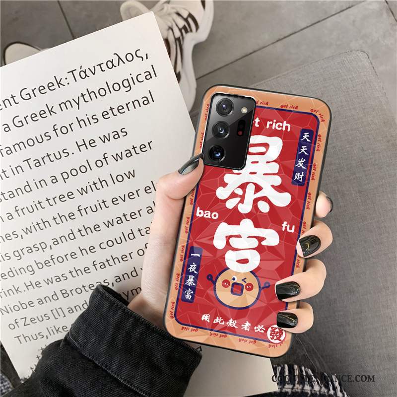 Samsung Galaxy Note20 Ultra Coque Rouge De Fête Modèle Fleurie Étui De Téléphone