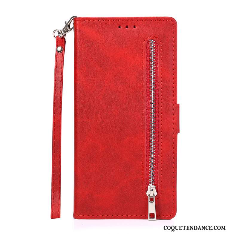 Samsung Galaxy Note20 Ultra Coque Rouge Étui En Cuir