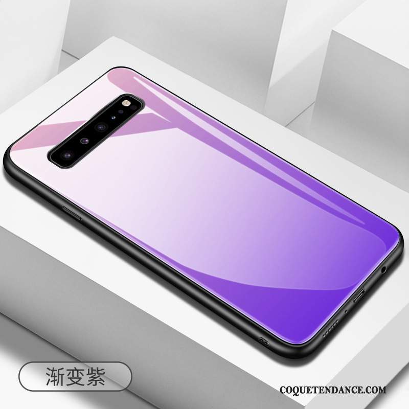 Samsung Galaxy S10 5g Coque Couleur Unie Protection De Téléphone Tout Compris Verre