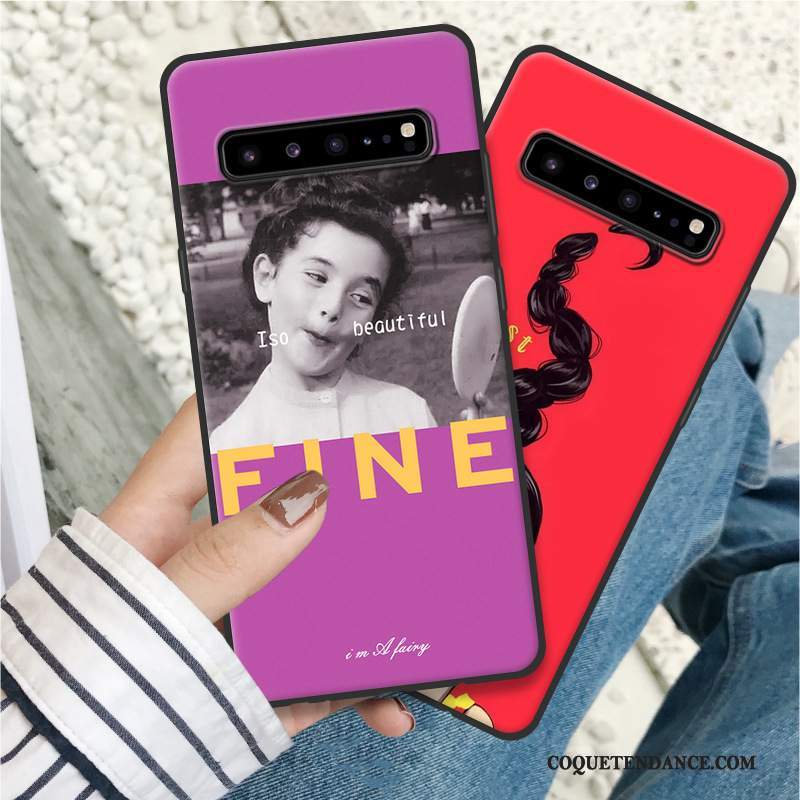 Samsung Galaxy S10 5g Coque Marque De Tendance De Téléphone Rouge Étui Dessin Animé