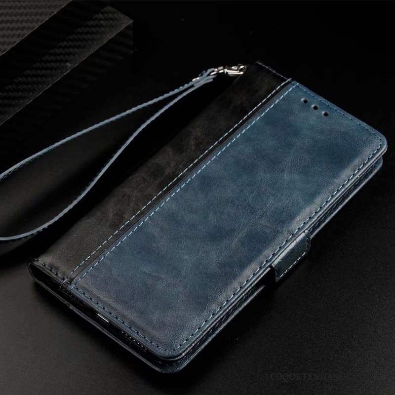 Samsung Galaxy S10 5g Coque Étui En Cuir Business Bleu Housse