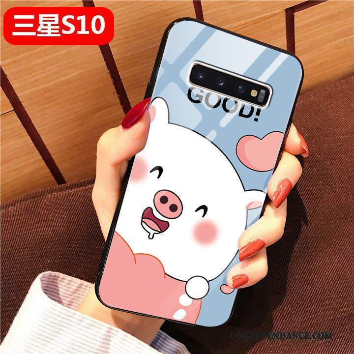 Samsung Galaxy S10 Coque Dessin Animé De Téléphone Verre Difficile Étui