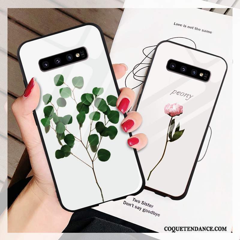 Samsung Galaxy S10 Coque Marque De Tendance Blanc Étui Incassable Créatif