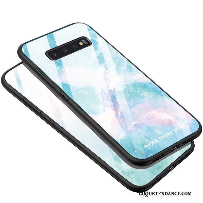 Samsung Galaxy S10 Coque Protection Créatif Incassable Simple Bleu