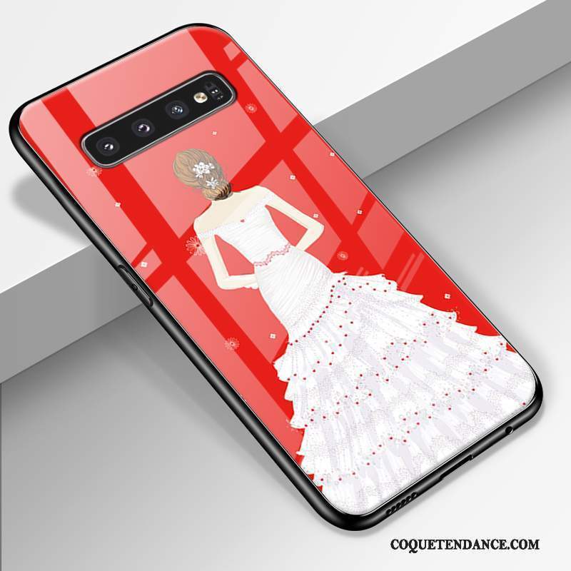 Samsung Galaxy S10+ Coque Rouge Étui Silicone Tout Compris Difficile