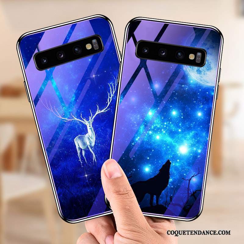 Samsung Galaxy S10+ Coque Tout Compris Bleu De Téléphone Silicone Personnalité