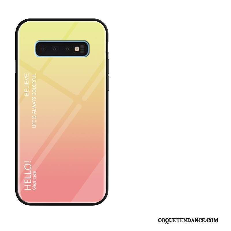 Samsung Galaxy S10 Coque Verre Incassable Jaune Dégradé De Téléphone