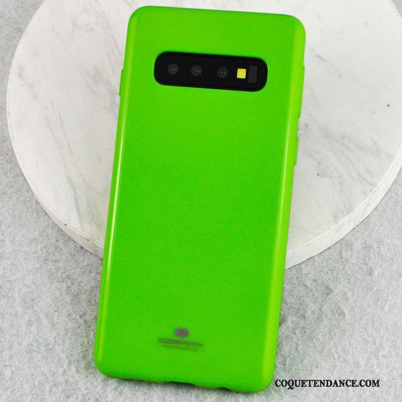 Samsung Galaxy S10 Coque Vert Étui Protection Transparent De Téléphone