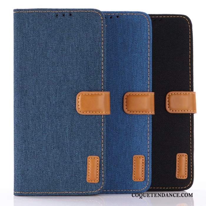 Samsung Galaxy S10 Lite Coque Protection Étui En Cuir Housse Denim Bleu