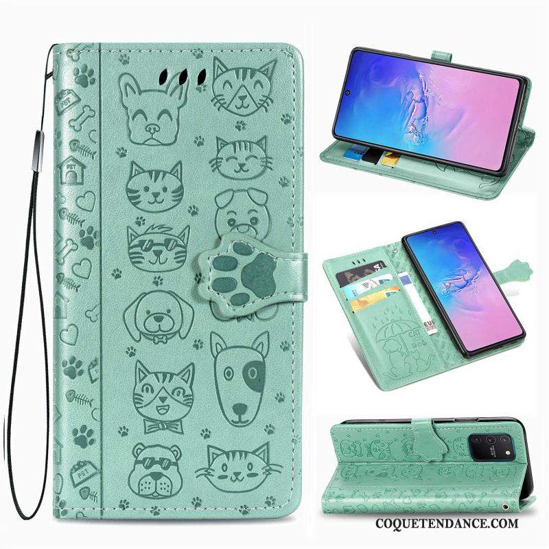 Samsung Galaxy S10 Lite Coque Étui En Cuir Motif Vert Charmant De Téléphone