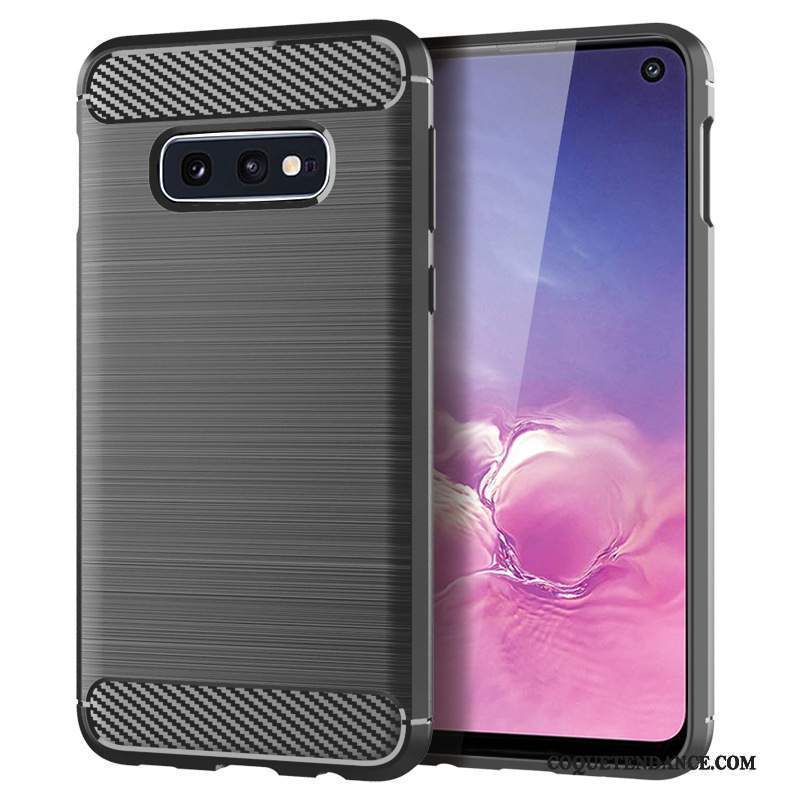 Samsung Galaxy S10e Coque Fibre Protection Étui Gris Soie