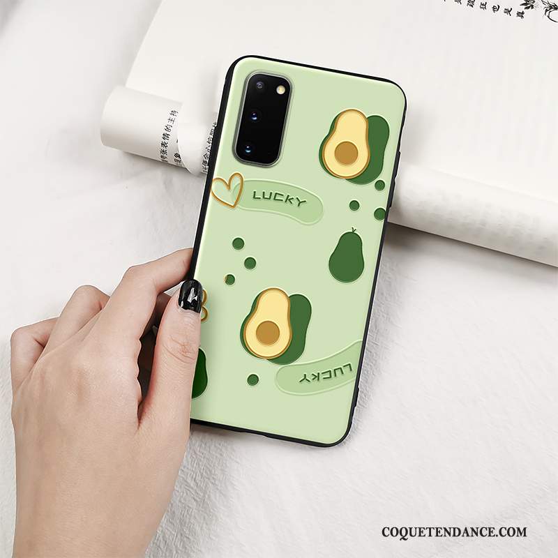 Samsung Galaxy S20 Coque Protection Fluide Doux Fruit Incassable Vert