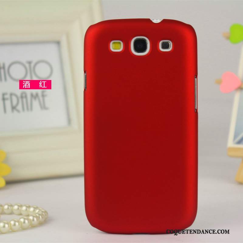 Samsung Galaxy S3 Coque Délavé En Daim Étui Rouge Protection Légères