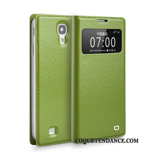 Samsung Galaxy S4 Coque Étui De Téléphone Ouvrir La Fenêtre Vert Étui En Cuir