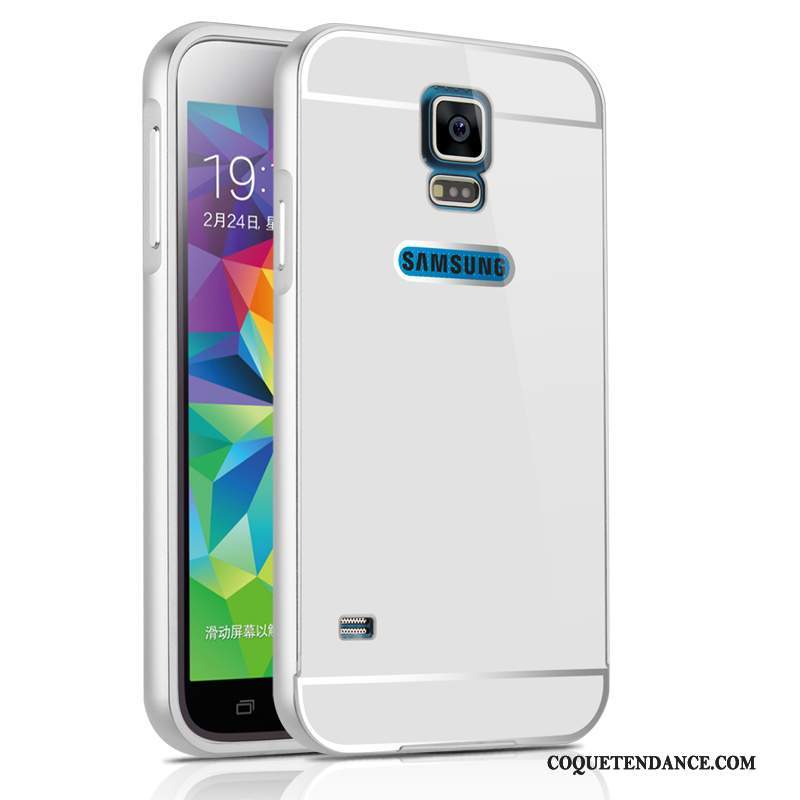 Samsung Galaxy S5 Coque Métal Étui Argent Protection Border